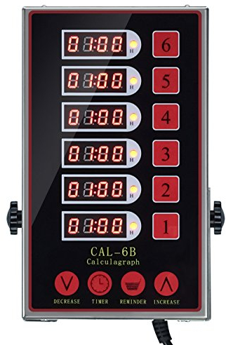 YOOYIST Minuteur de Cuisine Numérique à 6 Canaux, Minuterie de Cuisine Multifonction, Timer Cuisine de Restaurant Professionnel, Affichage LED, Son d'alarme Fort, Volume Réglable, Rappel de Cuisson