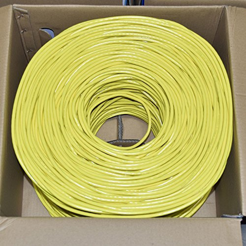 Premiertek 1000Ft Cat6 23AWG UTP Solid 4-Pairs Network Ethernet LAN Cable Bulk Yellow (CAT6-CCA-1KFT-Y)