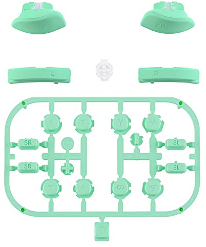 eXtremeRate Ersatz Buttons Set für nintendo Switch Joycon, Matt DIY-farbige Knöpfe & Tools, Tasten Ersatzteile für Switch OLED Joy con(Mintgrün)-Ohne Joycons