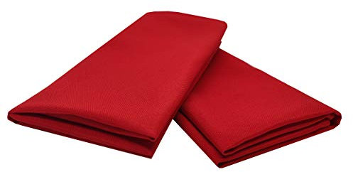 Table_Linen 10pcs Square Polyester Tablecloth Napkins 19'' x 19'' (48cm x 48cm) For Wedding Dinner Restaurant Xmas (RED)