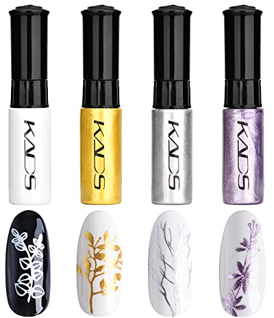 4 Colors Nail Stamping Polish Detailed Painting Stamping Polish Plastic Bottle Colourful Pigment Nail Stamping Gel Manicure Design Drawing Tool 10ml