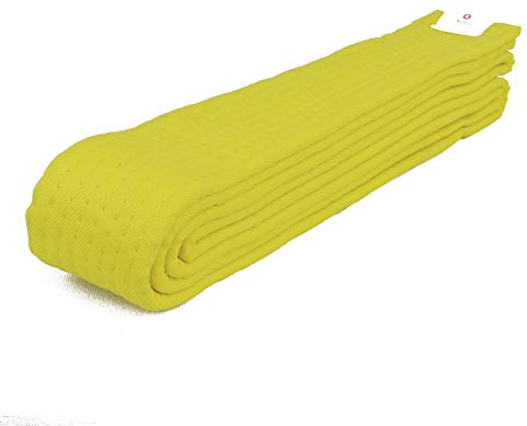 AAMA Plain Color Belt for Martial Arts - Taekwondo Karate Judo - Yellow Size 3