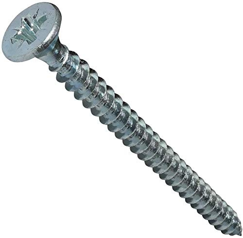 AERZETIX - Lot de 100 Vis à Bois - Ø4x55mm - en Acier Zingué - Tête Fraisée - Empreinte Cruciforme Pozidriv - Couleur Argent - C44813