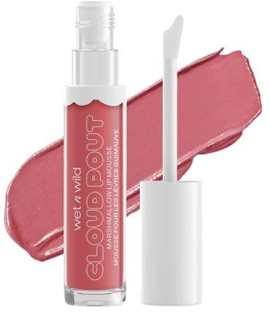 wet n wild, Cloud Pout Marshmallow Lip Mousse, matter, flüssiger Lippenstift 24 Stunden Halt, nicht trocknende und langanhaltende Formel, mit Arganöl, Avocadoöl und Vitamin E, Marshmallow Madness