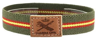 BDM - Pulsera de la Guardia Civil de tela para hombres y mujeres elástica en verde militar.