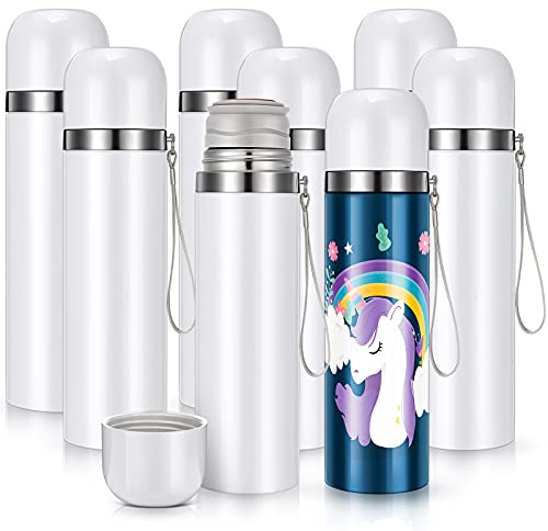 Geiserailie Sublimationsbecher, vakuumisoliert, mit Deckel, blanko, Edelstahl, für Sublimation, DIY, Kaffee, Reisebecher für Büro, Reisen, Outdoor, 530 ml, 8 Stück