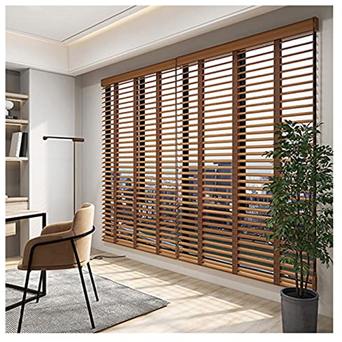 LXLIGHTS Jalousien Aus Holz, 3,5cm Wasserdicht Lamellen Datenschutzbildschirm Für Home-Office-Wohnzimmer, Passgenau Blackout Hölzern Jalousie, Anpassbar
