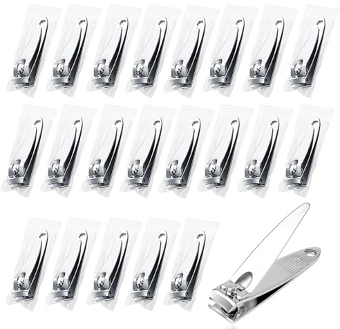 Gisdo Stainless Steel Nail Clippers Individually Wrapped, 100 Pack Nail Clippers Bulk,Bulk Nail Clippers for Homeless Individually Wrapped, for Homeless,Shelter, Air Bnb, Hotel (100 PCS)