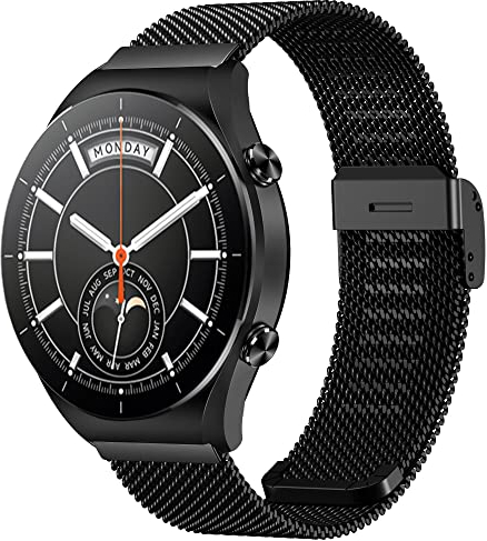 Hiseus Correa de Reloj Compatible con Xiaomi Watch S1, 22mm Correa de Repuesto de Metal de Acero Inoxidable de para Xiaomi Watch S1 / S1 Active/Mi Watch (negro)
