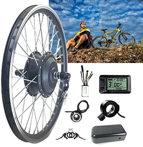 Niczu Kit di Conversione Bici Elettrica 20 24 26 27.5 28 29 Pollici 700C Ruota Anteriore, Kit Motore Mozzo Potente Bici Elettrica 36V 250W con Controller e Misuratore,28in