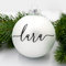 TheSmartGuard Weihnachtskugel mit Namen | Ø 6cm - 8cm | Weiß (Matt) | Glas Christbaumkugel | personalisierbar | Weihnachtsdeko