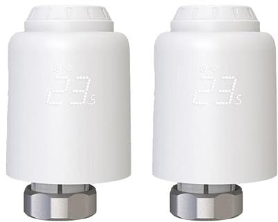 2Pcs Radiator Thermostat, Smart Thermostatic Radiator Valve Programmable Temperature Controller Voice, TVR601-Z