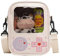 Ita Bag Crossbody Kawaii Gepäck Niedliche Pin Puppe Display Tasche Messenger Japanische Harajuku Tote Schultertaschen für Schule, Weiß