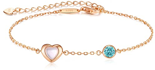 Armband Damen Infinity Armband Silber 925 Damen Zirkonia Rosegold Herzen Armband Verstellbares Armband Valentinstag Geburtstag Jahrestag weihnachten geschenke für Frauen & Freundin zum & mama
