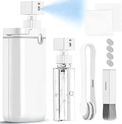 Limpiador de lentes de anteojos,kit de reparación de anteojos con toallitas de limpieza de microfibra y spray limpiador de lentes antivaho para anteojos,cepillo limpio para anteojos de sol,blanco