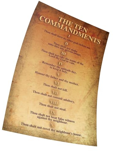 The Ten Commandments Religion Religious Bible 10 Commandments Poster Größe 11 x 17(28 x 43 cm) Dekorative Rahmenloses Kunst Geschenk Leinwand Poster