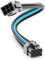 deleyCON 6 Pin PCI Express Scheda Grafica GPU Cavo di Alimentazione Cavo di Estensione 30 cm - 18 AWG PSU PC Computer Nylon Cavi di Corrente Spina a Presa - Nero Blu