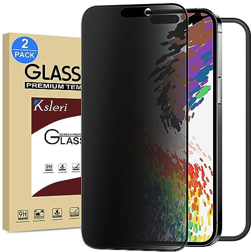 Ksleri Lot de 2, Verre Trempé pour iPhone 16 Plus/iPhone 15 Plus Anti Espion Mat, 9H Film Vitre Ecran de Protection Privacy Mate, Anti Reflet et Anti Trace de Doigt