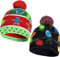 EKKONG Weihnachtsmütze Mit LED Licht, 2 Stück Plüsch Strickmütze, Warme Wintermütze Mit Dekorativem Geweih