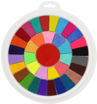 TOKSEO Stempelkissen Kinder,36 Farben Fingerabdruck Stempelkissen Bunt,Fingerstempelfarbe,Ungiftige Abwaschbar Tinte Stamp Pad für Papier Handwerk, Stoff Malerei, DIY und Geburtstag Geschenk