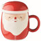 noTrash2003 Weihnachtlicher Becher mit Deckel im Weihnachtsmann Design Kaffeebecher Heisse Schokolade Kakao Glühwein warm halten mit Deckel