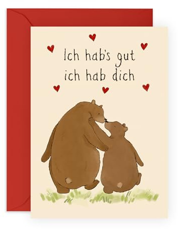 Central 23 Jubiläumskarte Für Männer – ICH HAB'S GUT ICH HAB DICH – Romantische Karte Für Jahrestag Valentinstag Geburtstag – Ich Liebe Dich-Karte Für Frauen Danke – Mit Aufklebern