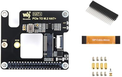 PCIe zu M.2 Adapter für Raspberry Pi 5, Unterstützt NVMe Protokoll M.2 SSD mit 2230/2242 Größe, PCI-E×1 Gen2 oder Gen3 Modus, Unterstützt Booten von SSD für PI5, High-Speed Lesen/Schreiben