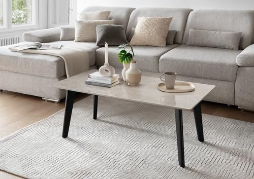 möbelando Couchtisch >2166-20< in grau marmoroptik Hochglanz - 110x42,5x60 (BxHxT)
