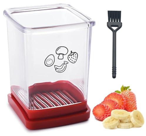 Gemüseschneider, Obstschneider schneidfang Cup Slicer Edelstahl Klingen Ideal Butterschneider Käseschneider, Eierschneider, Tassenschneider Mit Pinsel für Obst und Gemüse