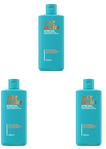 PIZ BUIN After Sun Tan Intensifier Lotion (200 ml), schnell einziehende Bräunungsbeschleuniger Bodylotion, spendet 24h Feuchtigkeit (Packung mit 3)