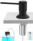 Poveta Dispensador Jabon Cocina, Dosificador Jabon Detergente para Fregadero, Dispensador de Cocina Bajo Encimera con Botella de 300ml y Manguera de 1,2 M, Dispensador Cocina de Cobre, Negro