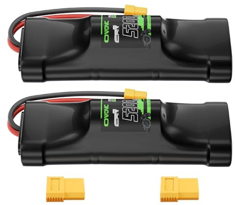 OVONIC Batterie NiMH RC 8,4 V 5200 mAh avec connecteur XT60 et TRA pour RC Auto Truck Truggy