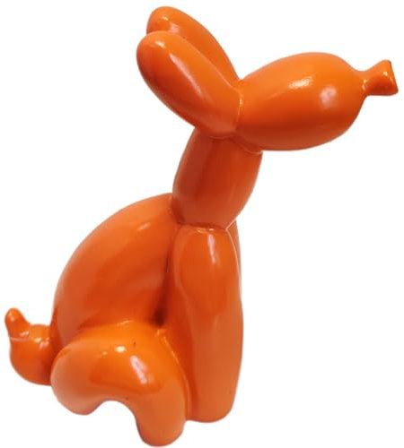 PIGPIGFLY Harzballon-Hundeskulptur,Kreative Niedliche Tier,Home Store Dekoration,Modern Abstract Kunst Skulpturen Deko,Bürodekorationen,Polyresin,Geschenk(Orange Farbe)