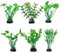SwirlColor Plastic Aquarium Plants, Small 10cm/3.94inch Realistic Fish Tank Plants Artificial Aquarium Fish Tank Decorations Plant 6pcs