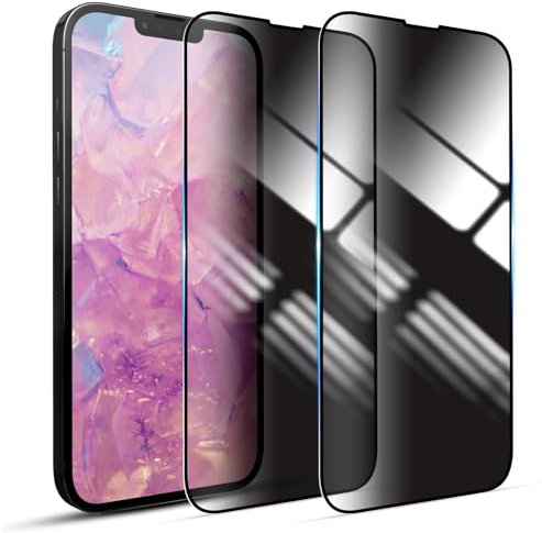 YOUULAR Confezione da 2 pellicole proteggi schermo per Apple iPhone 13 Pro, in vetro temperato, anti-spia, antigraffio, superficie lucida, antigraffio, alta sensibilità, nero