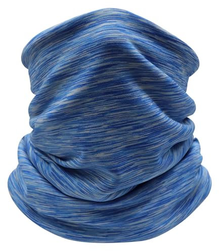 Dafannis Cache Cou pour Homme & Femme, Multifonctionnel Beanie Masque Cache Cou, Cache Cou Moto Polaire Hiver Tour de Cou Thermique Masque pour l'extérieur, Le Ski, Le Vélo (Bleu à Rayures)