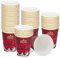 PARTY GO Christmas Cups 60pcs Paper Cups, Xmas Dinner Decorations, 60 Guests Merry Christmas Party Red Holly h:8.5CM