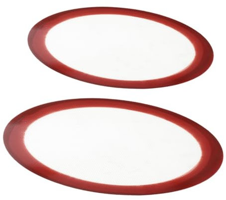 BUGUUYO 2pcs Round Silicone Baking Mats Non-Stick and Heatproof Reusable Baking Sheet Liners for Pizza Cookies and Roasting Oven Use