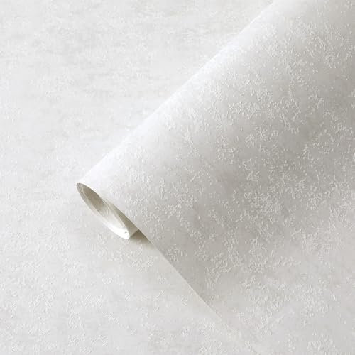 Tarwanear Cream White Industrial Textured Concrete Effect Wallpaper Retro Stone Textures Wallpapers Shabby Chic Matte Wall Paper Roll for Living Spaces & Feature Walls