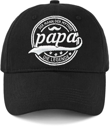 Geschenk für Papa - Baseball Cap 'DER Mann DER Mythos DIE Legende' - Baumwollkappe für Männer - Verstellbar & Atmungsaktiv Vatertag, Geburtstag - Cooles Accessoire für Väter