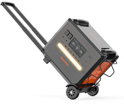 SolarPlay Estacion de energia portatil 2500W, 2300Wh Generador solar portatil Batería LiFePO4 Generador electrico,para Camping,Autocaravana,RV,Viajes,Emergencia por Fallo de (2500W+Pendant)