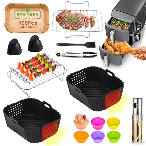 HUMTEOXI Accessoires pour friteuse à air Ninja, accessoires pour friteuse à air Ninja Double Stack XL SL400EU 9,5 L, accessoires pour friteuse à air à double panier SL400EU SL400EUCP, sans BPA