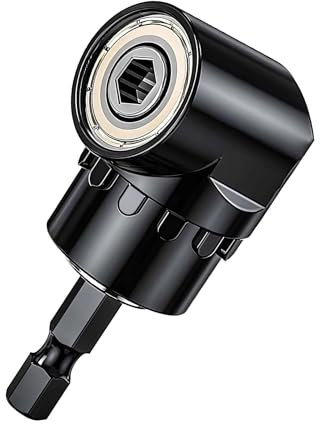 105° Winkelschrauber, Rechtwinkliger Bohrer, Winkelschrauber Aufsatz, Winkelaufsatz für Akkuschrauber, Vorsatz Adapter, Winkelbohraufsatz, Für Das Bohren Des Schmalen Raumes (Schwarz)