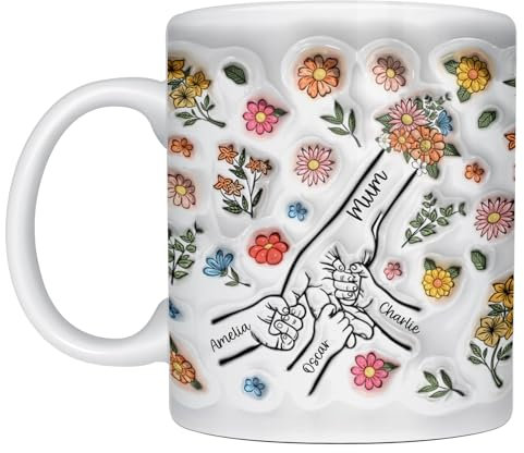 Star Online Personalised Mothers Day Mugs Gifts for Mum from Daughter & Son 11oz Ceramic Coffee Cup Birthday Presents You'll Always Be My Best Tea Nan Grandma Novelty Mug (Mum & Kids 1)