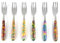 Excelsa Gipsy Soul Set 6 Forchettine da Dessert, Manici Decorati Multicolore, Acciaio Inox 18/10