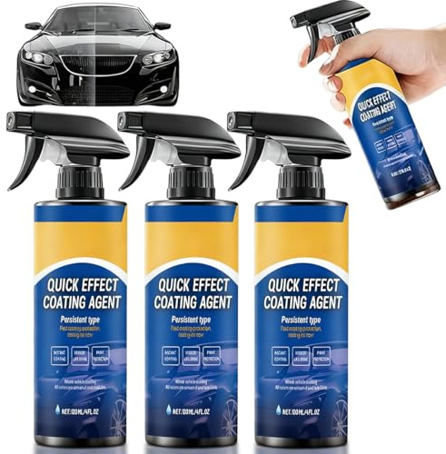 Auto Beschichtungsspray, 3-in-1 Quick Effect Coating Agent für ultimativen Glanz & Lackschutz, Keramik Versiegelung mit Abperleffekt für jeden Autolack, Car Coating Spray (PACK 3 SET)