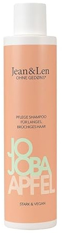 Jean & Len Pflege Shampoo Jojoba & Apfel, vegan, 300 ml | Pflegt langes & brüchiges Haar, für gesünder & stärker aussehendes Haar, mit Apfel-Duft, ohne Parabene & Silikone