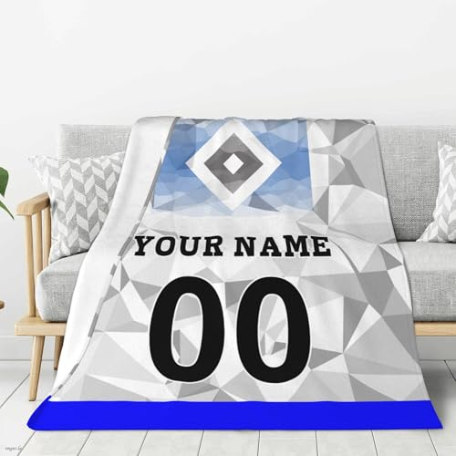 Generisch HSV Personalisierte Decke,Hamburger SV Fanartikel Sofa Fleecedecke,Personalisierte Geschenke für Fußball Fanartike,Weihnachten Geschenke für Fußballfan Kinder Teenager