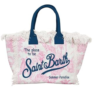 Saint Barth Mc2 Donna Borsa A Mano VANI001-Jungle Oceania Cotone Rosa Taglia Unica