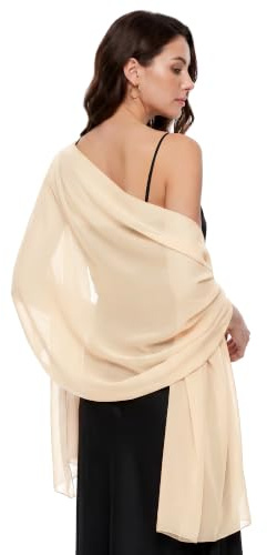 JasGood Stola Damen Festlich Halstuch Chiffon Schal Modischer Stola für Abendkleid Leicht Sommer Scarf für Brautkleider Hochzeit